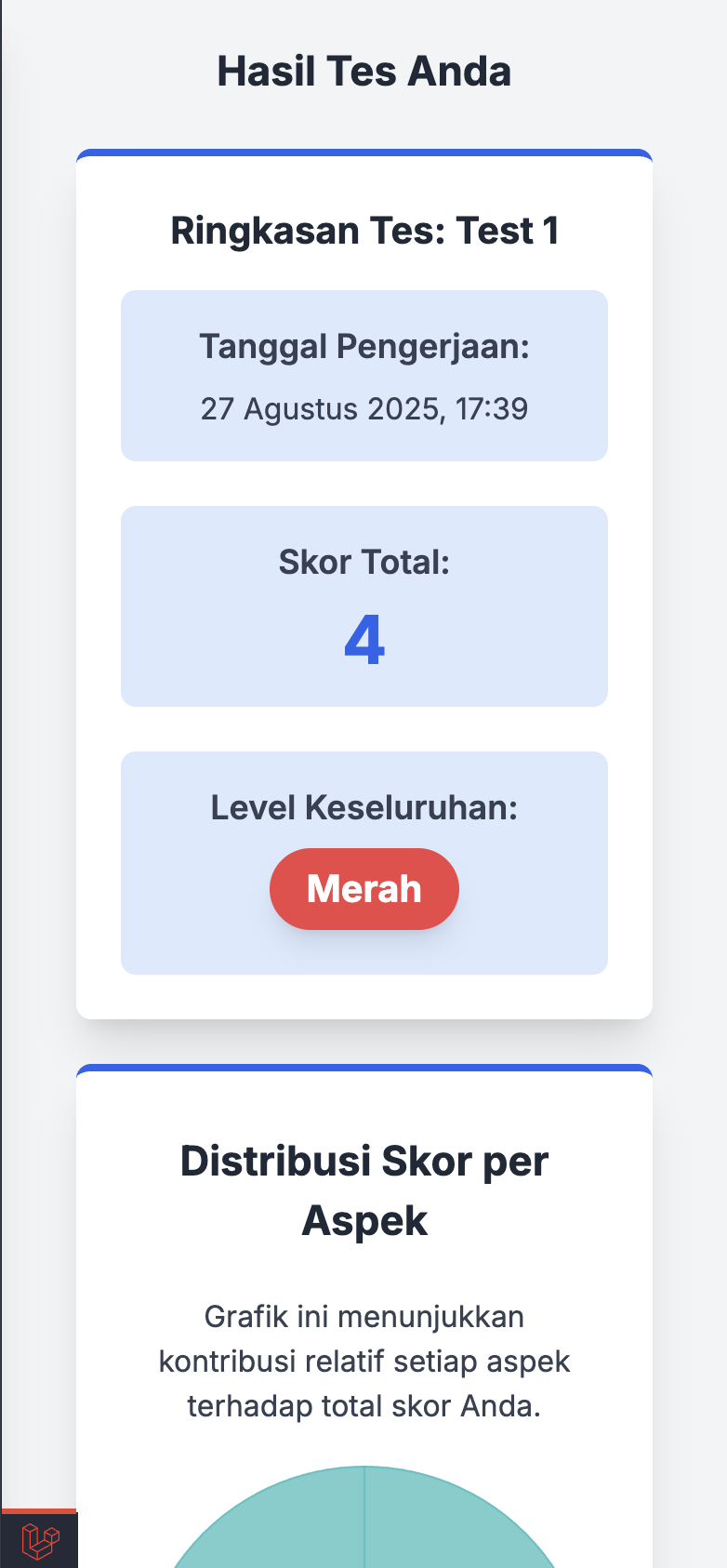 Melihat Hasil Tes