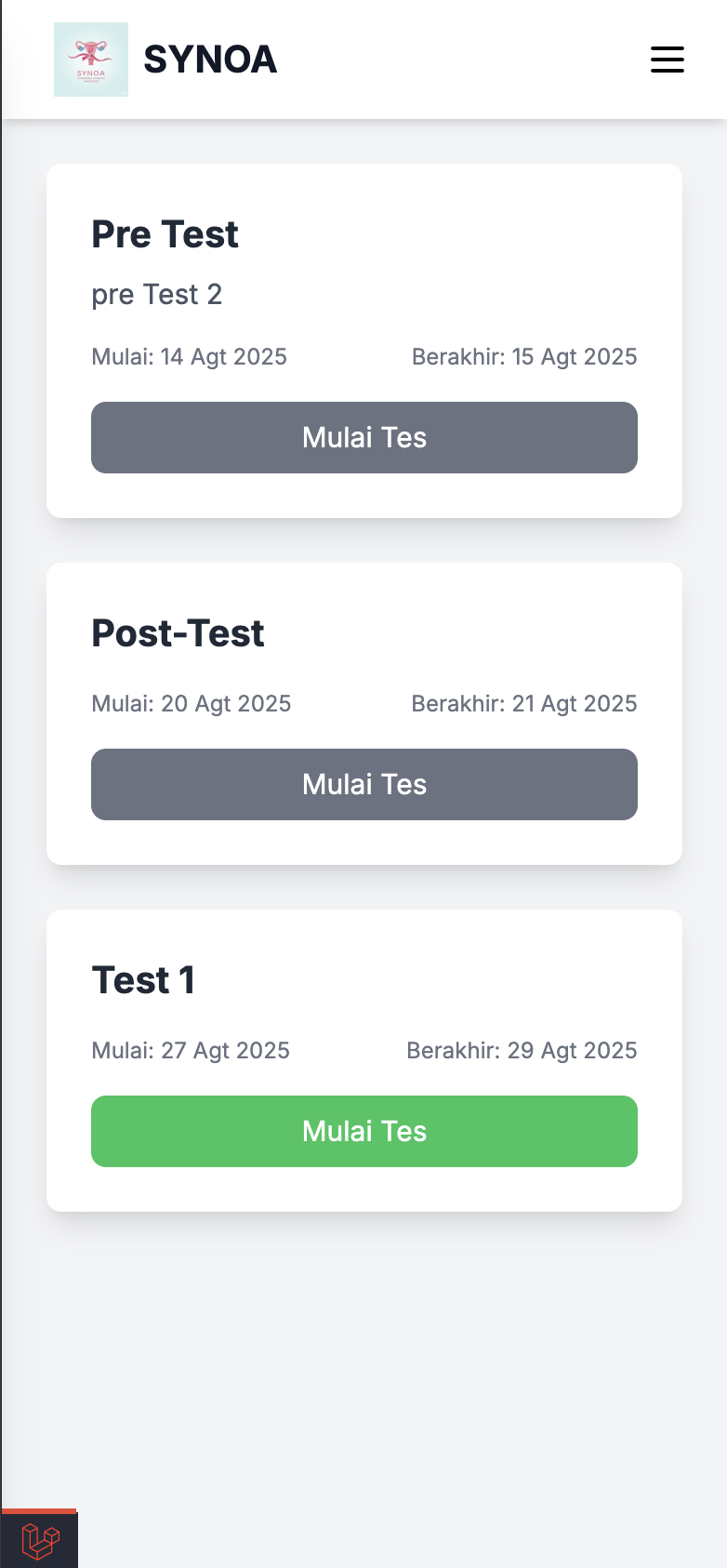 Melihat Tes Tersedia