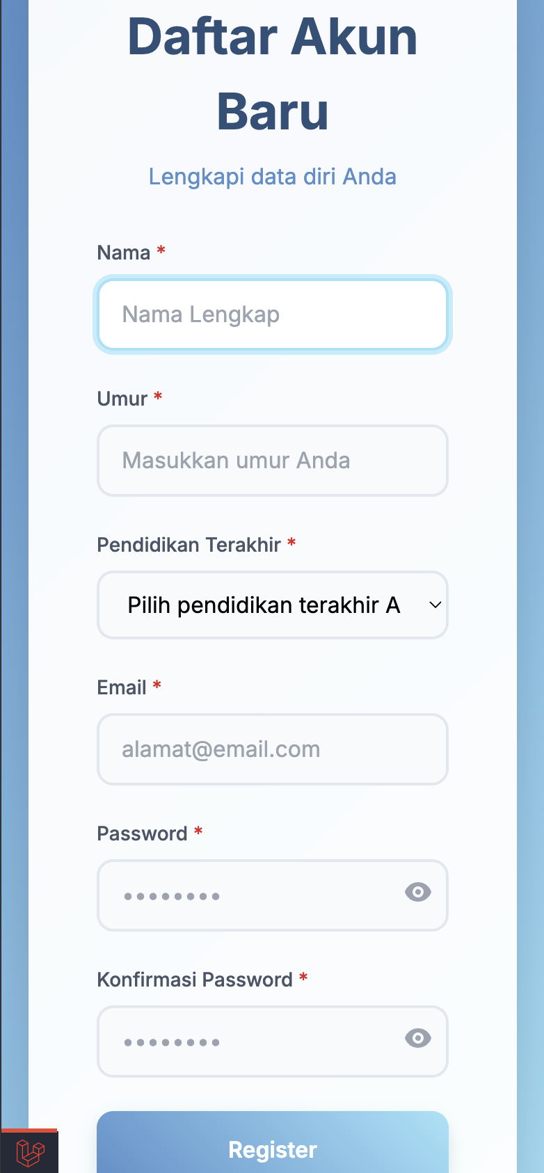 Pendaftaran Akun